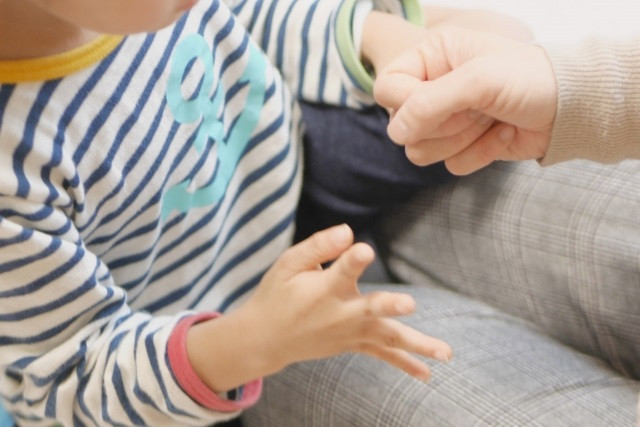 とび箱のリズムの練習